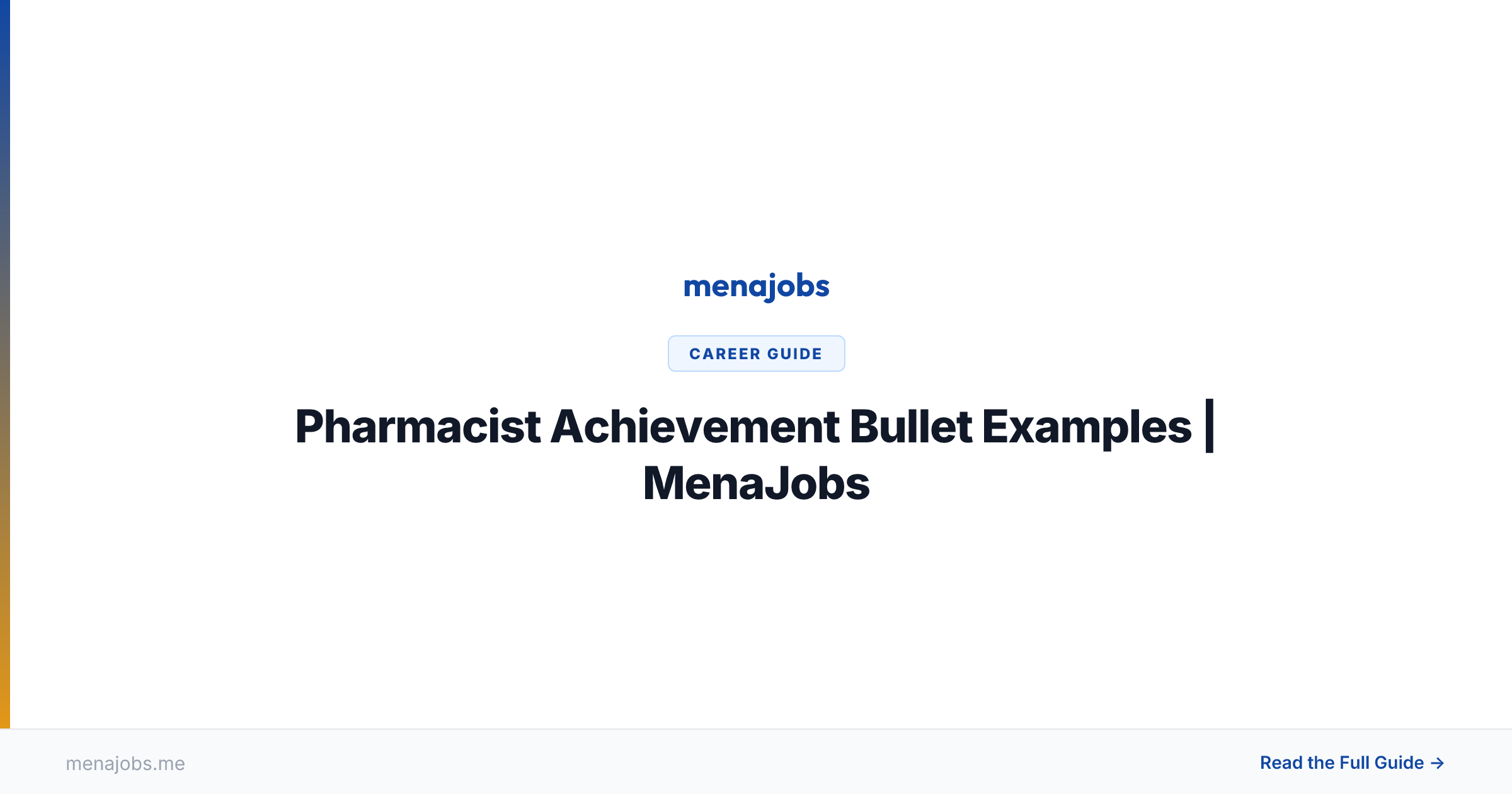 Pharmacist Achievement Bullet Examples | MenaJobs