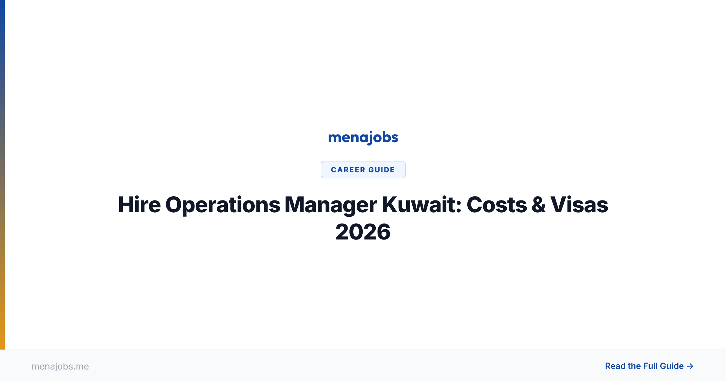 Hire Operations Manager Kuwait: Costs & Visas 2026