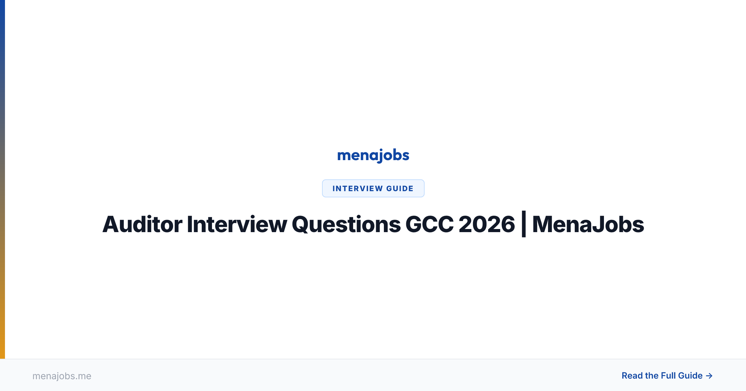 Auditor Interview Questions GCC 2026 | MenaJobs