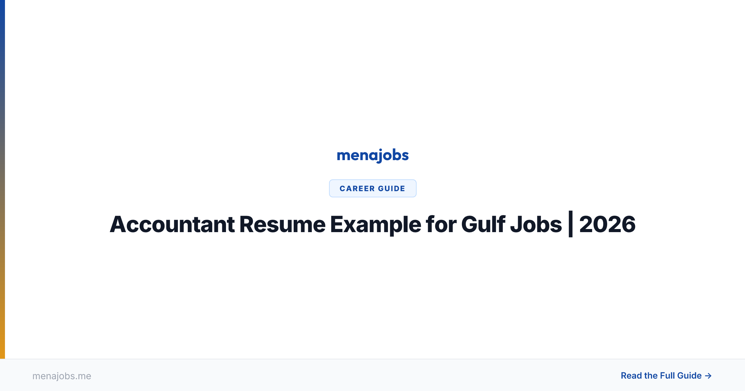 Accountant Resume Example for Gulf Jobs | 2026