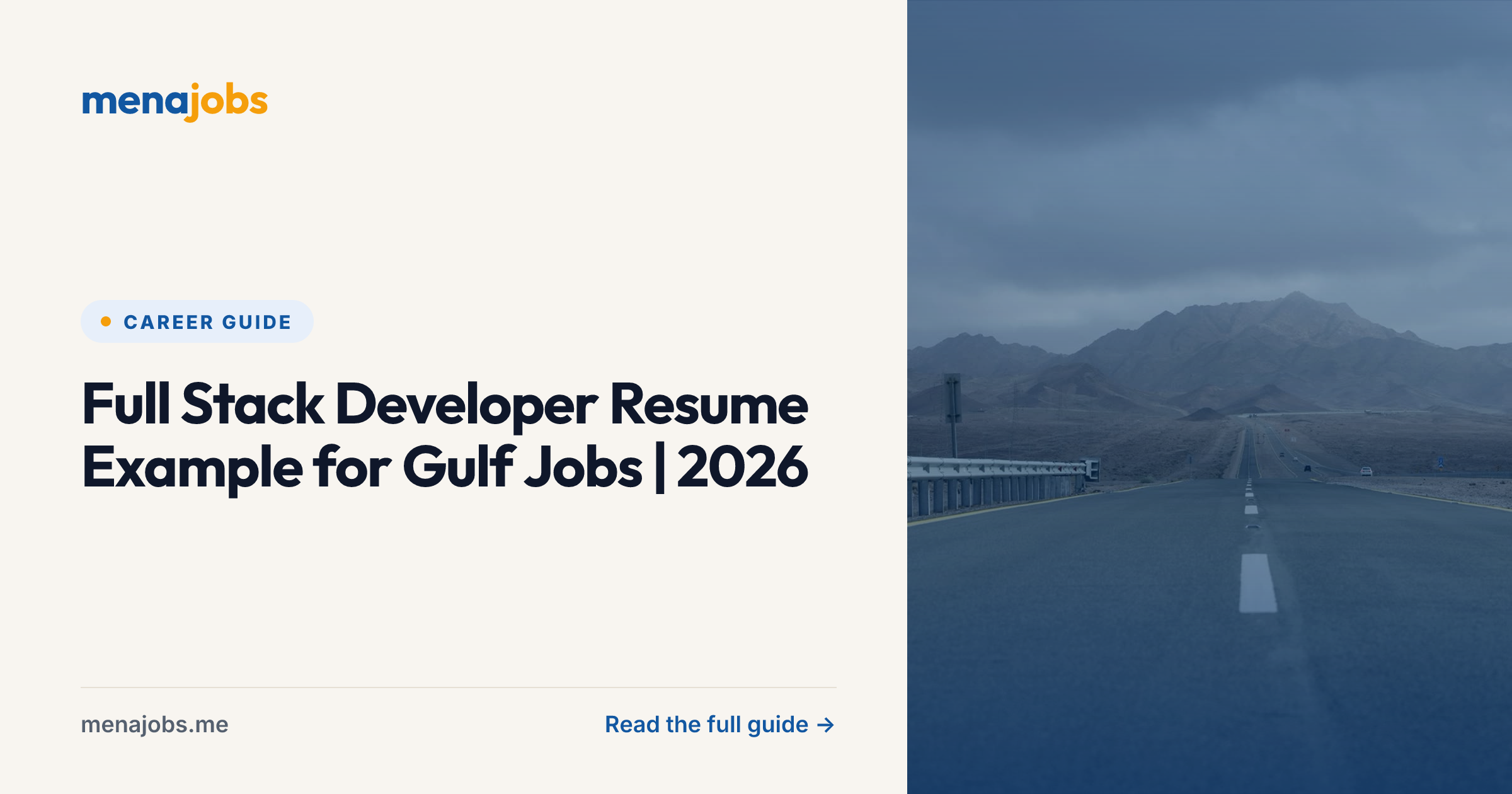 Full Stack Developer Resume Example for Gulf Jobs | 2026