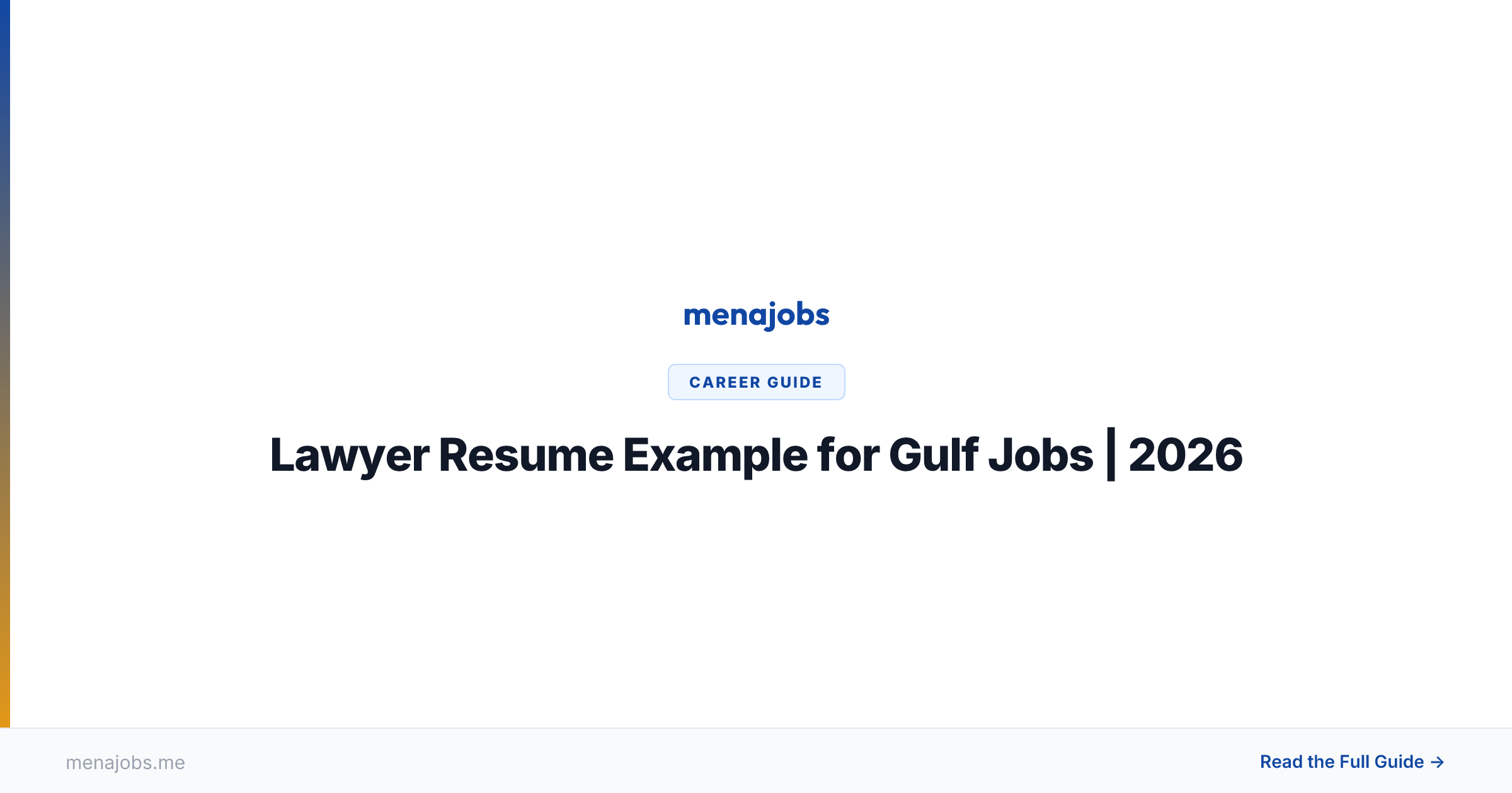 Lawyer Resume Example for Gulf Jobs | 2026