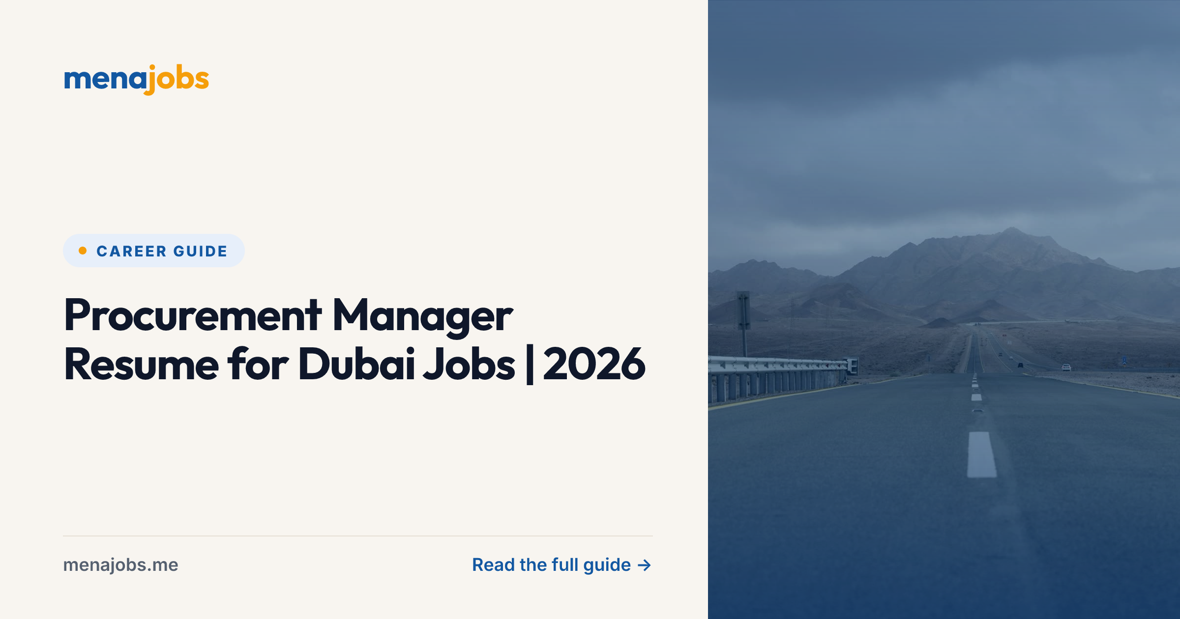 Procurement Manager Resume for Dubai Jobs | 2026