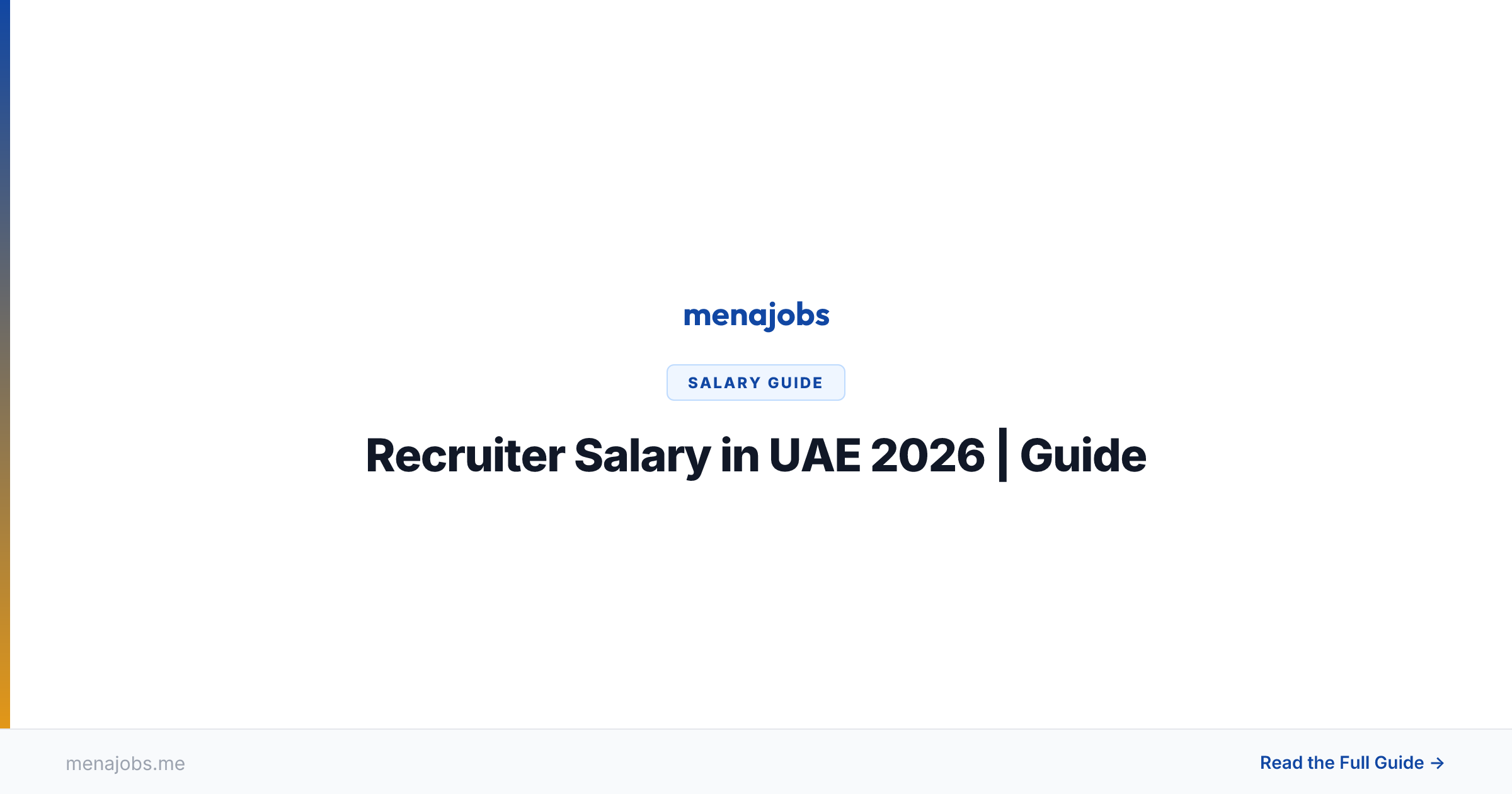 Recruiter Salary in UAE 2026 | Guide