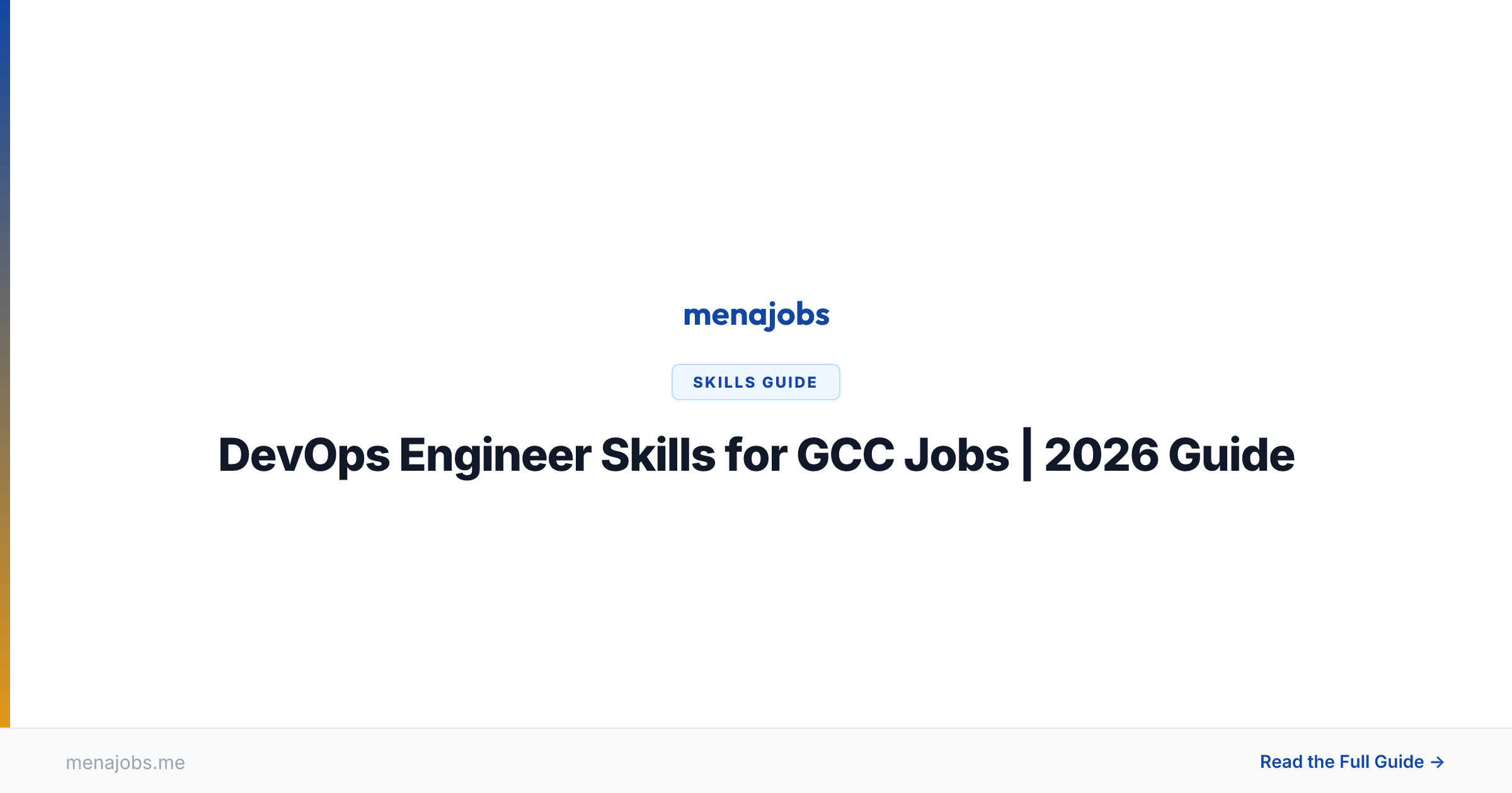 DevOps Engineer Skills for GCC Jobs | 2026 Guide